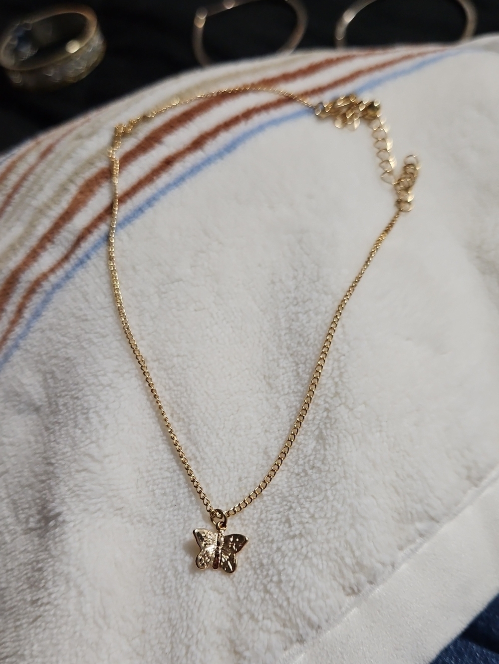 Dainty Gold Tone Butterfly Choker